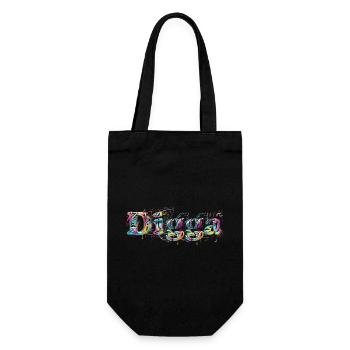 Digga - Grafitti - Geschenkbeutel für Flaschen - Schwarz - Vorne