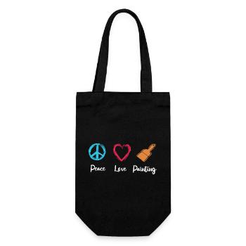 Peinture Peace Love - Sac à bouteille - noir - Devant