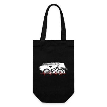 Fahrrad Herzschlag Strichzeichnungen - Geschenkbeutel für Flaschen - Schwarz - Vorne