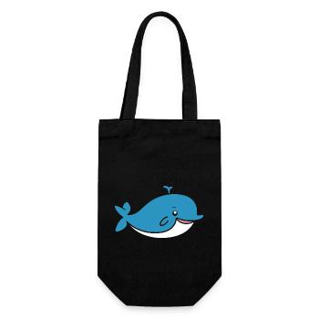 whale - Gift Bag for Bottles - black - Front