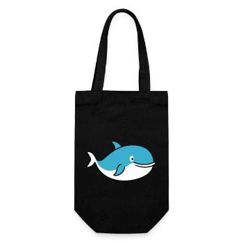 whale - Gift Bag for Bottles - black - Front
