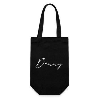 Denny Name König T-Shirt Geschenk Männer - Geschenkbeutel für Flaschen - Schwarz - Vorne