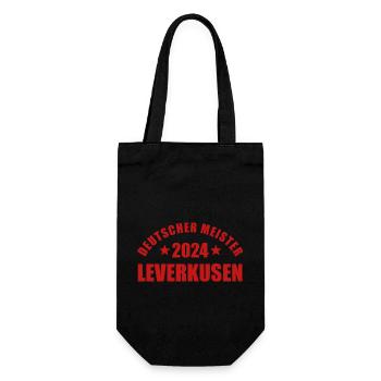 Leverkusen - Deutscher Meister 2024 - Geschenkbeutel für Flaschen - Schwarz - Vorne