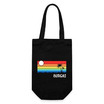 Burgas Sunrise Design Bulgarien Balkan Urlaub - Geschenkbeutel für Flaschen - Schwarz - Vorne