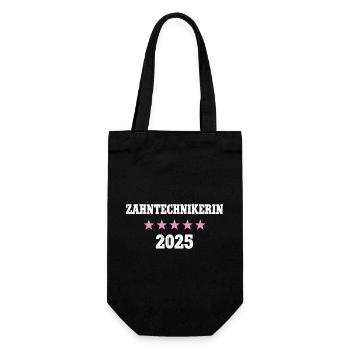 Zahntechnikerin 2025 Ausbildung Zahntechnik - Geschenkbeutel für Flaschen - Schwarz - Vorne
