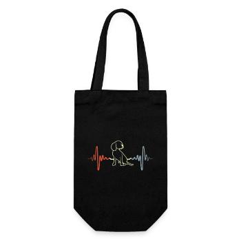 Dog Puppy Heartbeat Vintage - Gift Bag for Bottles - black - Front