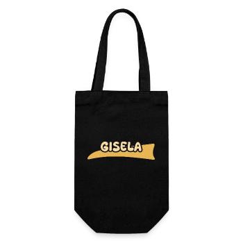 Geschenk für Gisela - Geschenkbeutel für Flaschen - Schwarz - Vorne
