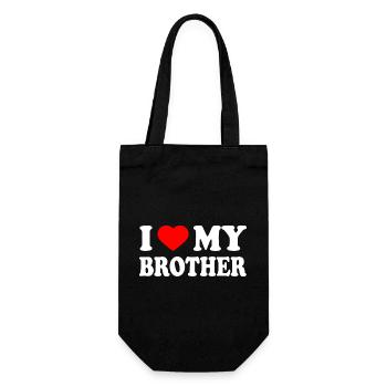 i love my brother - Geschenkbeutel für Flaschen - Schwarz - Vorne
