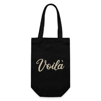 Voila Handlettered Script Design - Geschenkbeutel für Flaschen - Schwarz - Vorne