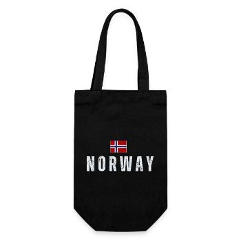 Norwegian flag, Norwegian patriot - Gift Bag for Bottles - black - Front