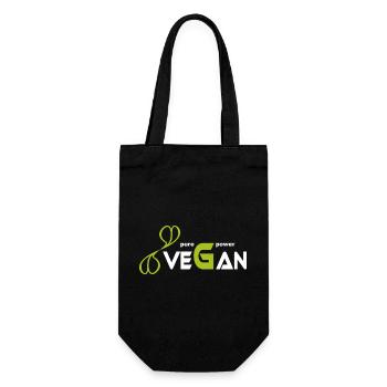 pure_vegan_power - Geschenkbeutel für Flaschen - Schwarz - Vorne