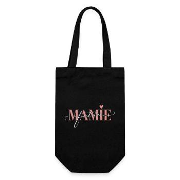 Werdender Granny Chic und zärtliche Schwangerschaftsankündigung - Geschenkbeutel für Flaschen - Schwarz - Vorne
