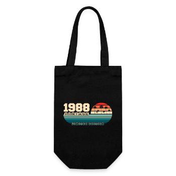 37th Birthday 1988 Vintage 1988 Retro Sunset - Gift Bag for Bottles - black - Front