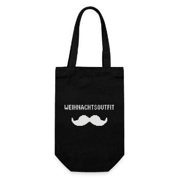 Pixel Weihnachtsoutfit Schnurrbart - Geschenkbeutel für Flaschen - Schwarz - Vorne