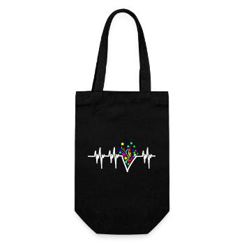 Heartbeat Konfetti Karneval Party - Geschenkbeutel für Flaschen - Schwarz - Vorne