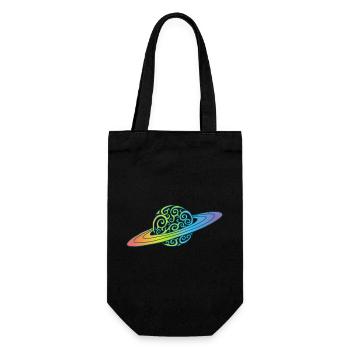 Mehrfarbiger Spiralplanet - Geschenkbeutel für Flaschen - Schwarz - Vorne