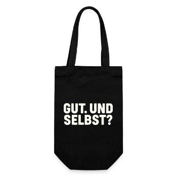 GUT. UND SELBST? - Geschenkbeutel für Flaschen - Schwarz - Vorne