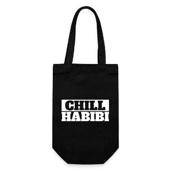 Chill Habibi Lustiges arabisches Freund-Design Bedeutung Chil - Geschenkbeutel für Flaschen - Schwarz - Vorne