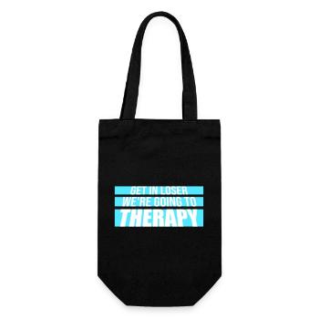 Get In Loser We're Going To Therapy Therapie Logo - Gift Bag for Bottles - black - Front