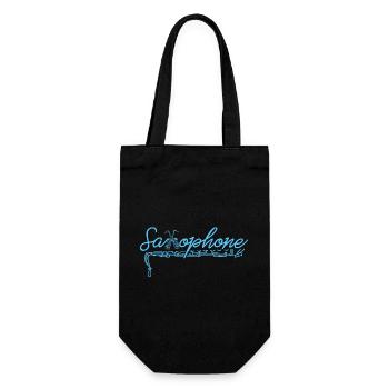 Saxophone Word-Art Jazz Script - Gift Bag for Bottles - black - Front