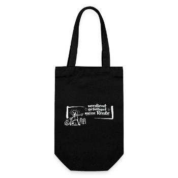 Verdient gefälligst meine Rente! - Geschenkbeutel für Flaschen - Schwarz - Vorne