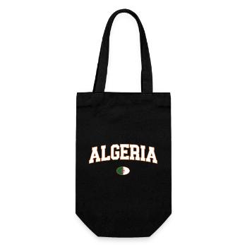 Algerische Vintage-Sparkle-Flagge - Geschenkbeutel für Flaschen - Schwarz - Vorne