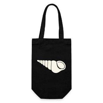 Coastal spiral shell sketch - Gift Bag for Bottles - black - Front