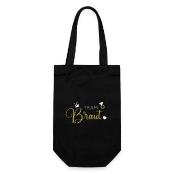 Team Braut - Geschenkbeutel für Flaschen - Schwarz - Vorne