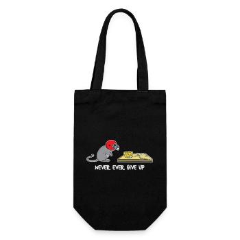 Never ever give up - Gift Bag for Bottles - black - Front