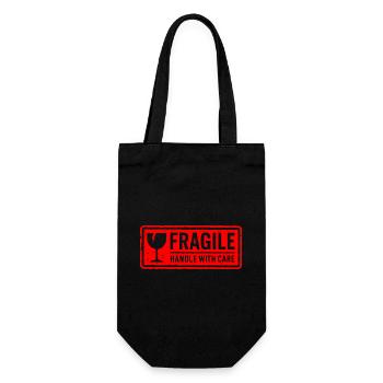 Fragile Handle with Care Versandmarkenvektor - Geschenkbeutel für Flaschen - Schwarz - Vorne