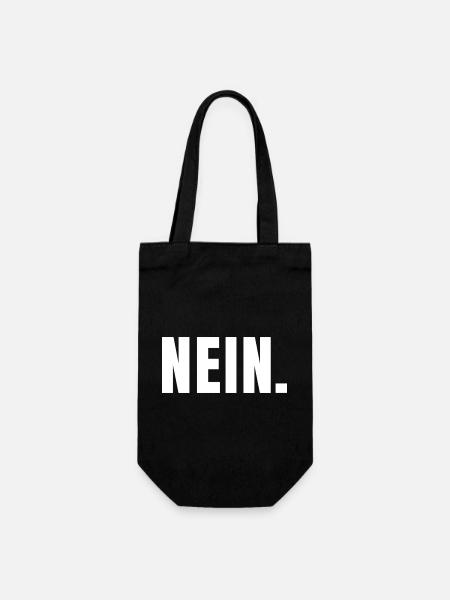NEIN. | Klares Statement in Typografie - Geschenkbeutel für Flaschen - Schwarz