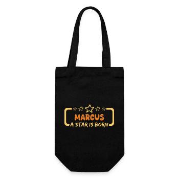 Spruch Marcus - Geschenkbeutel für Flaschen - Schwarz - Vorne