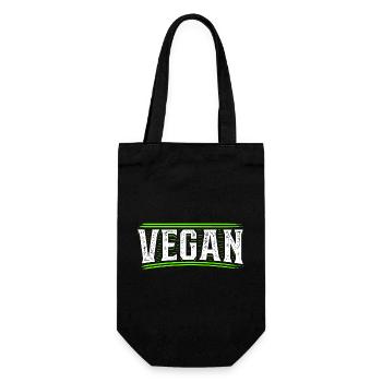 Vegan - Veganer - Veganerin - Vegane Ernährung - Geschenkbeutel für Flaschen - Schwarz - Vorne
