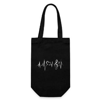 Music love heartbeat clef heart icon - Gift Bag for Bottles - black - Front