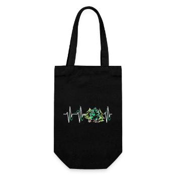 Forest Heartbeat Trees Symbol Pulse ECG icon Graphic - Gift Bag for Bottles - black - Front