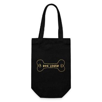 Dog Lover Dog Friend Gold Bone Dogs Fan Animal - Gift Bag for Bottles - black - Front