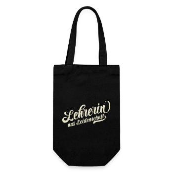 Lehrerin aus Leidenschaft - Motivation und Erfolg - Geschenkbeutel für Flaschen - Schwarz - Vorne