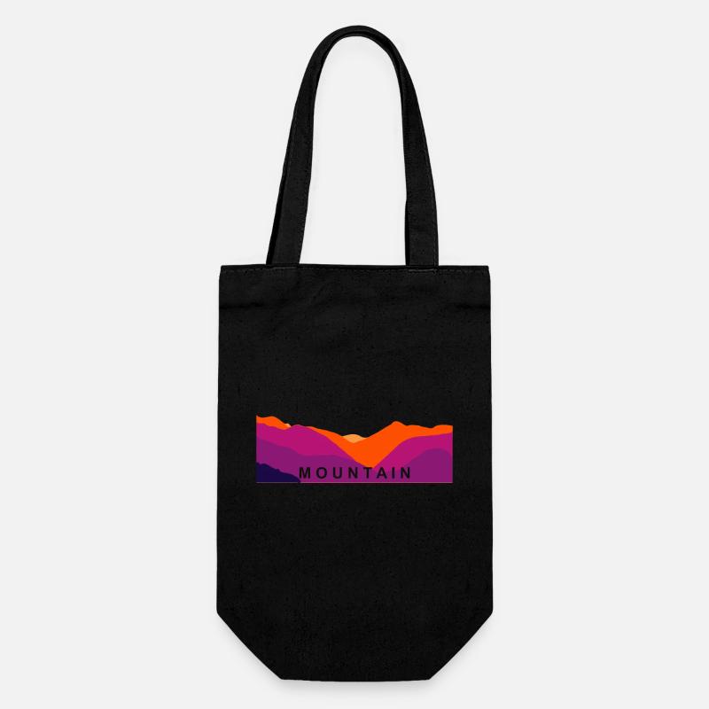 Bergsilouette Mountain - Geschenkbeutel für Flaschen - Schwarz