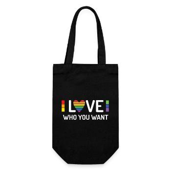 Pride Month - Liebe, wen du willst - Geschenkbeutel für Flaschen - Schwarz - Vorne
