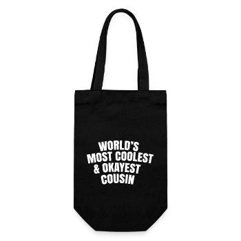 world's most coolest and okayest cousin - Gift Bag for Bottles - black - Front