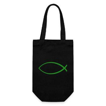 Ichtus fish dark green - Gift Bag for Bottles - black - Front
