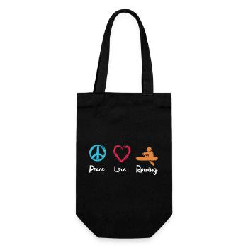Peace, Love, Rowing - Gift Bag for Bottles - black - Front