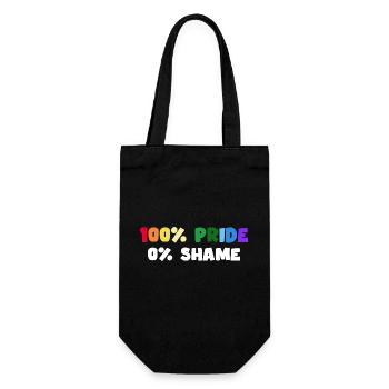 pride party people lgbt "no shame" - Geschenkbeutel für Flaschen - Schwarz - Vorne