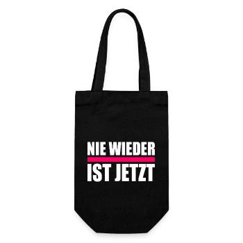 Nie wieder ist jetzt - Geschenkbeutel für Flaschen - Schwarz - Vorne