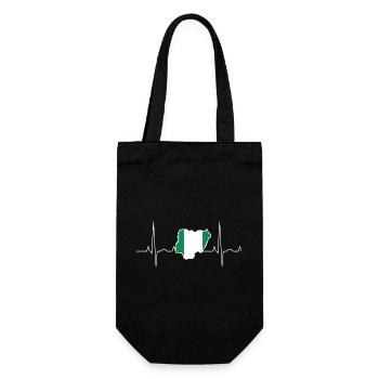 Nigeria Herzschlag - Geschenkbeutel für Flaschen - Schwarz - Vorne
