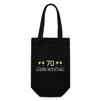 70th Birthday 70 Years - Gift Bag for Bottles - black - Front
