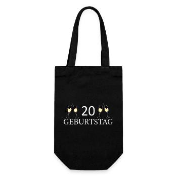 20. Geburtstag 20 Jahre Geburtstag - Geschenkbeutel für Flaschen - Schwarz - Vorne