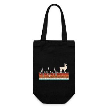 Llama heartbeat - Gift Bag for Bottles - black - Front