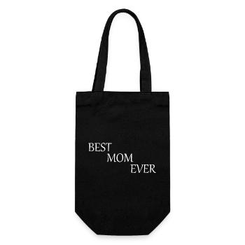Best Mom in the World Mother's Day Mom Gift - Gift Bag for Bottles - black - Front
