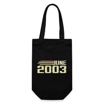 Juni 2003 Jahrestag Juni 2003 Juni 2003 Geburtstag - Geschenkbeutel für Flaschen - Schwarz - Vorne